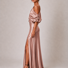 Load image into Gallery viewer, Abella Satin Gown in Rose Gold