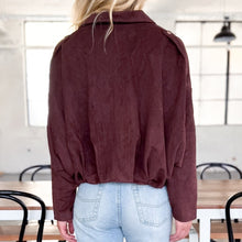 Load image into Gallery viewer, Amiyah Faux Suede Zip Bomber Jacket
