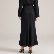 Load image into Gallery viewer, Andrea Bias Cut Midi Skirt in Black