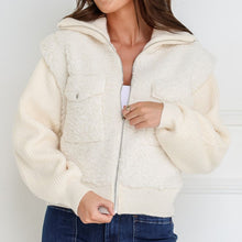 Load image into Gallery viewer, Sherpa Knit Bomber Jacket