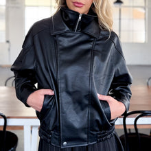 Load image into Gallery viewer, Jasper Oversized Vinyl Biker Jacket