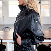 Load image into Gallery viewer, Jasper Oversized Vinyl Biker Jacket