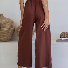 Load image into Gallery viewer, Lillian Linen Blend Pant in Chocolate