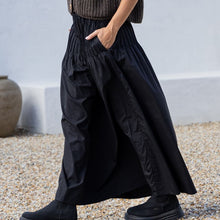 Load image into Gallery viewer, Moody Nights Pink Tuck Skirt in Black