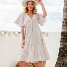 Load image into Gallery viewer, Rosalie Dress in Grey Stripe