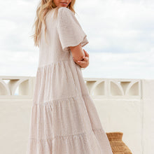Load image into Gallery viewer, Rosalie Dress in Grey Stripe