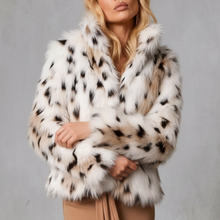 Load image into Gallery viewer, Shilo Snow Leopard Faux Fur Jacket