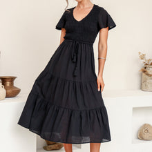 Load image into Gallery viewer, Shyra Shirred Midi Dress - Various
