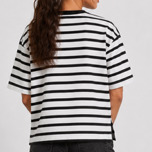 Load image into Gallery viewer, Amanda Stripe T Shirt in Black & Cream