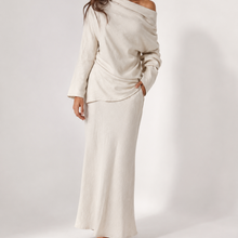 Load image into Gallery viewer, Andrea Bias Cut Midi Skirt in Stone