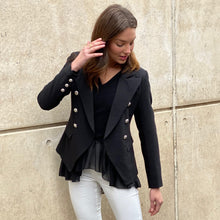 Load image into Gallery viewer, Leila Military Blazer in Black