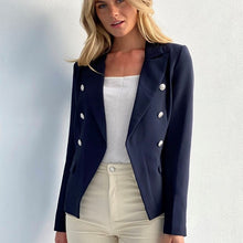 Load image into Gallery viewer, Leila Military Blazer in Navy