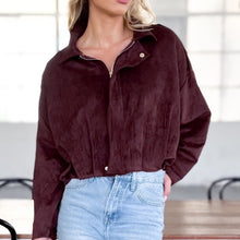 Load image into Gallery viewer, Amiyah Faux Suede Zip Bomber Jacket
