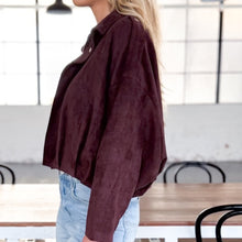 Load image into Gallery viewer, Amiyah Faux Suede Zip Bomber Jacket
