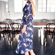 Load image into Gallery viewer, Bebby Button Through Navy Print Dress
