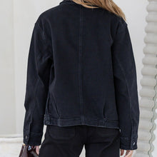 Load image into Gallery viewer, Zarah Zip Front Denim Jacket in Black
