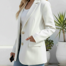 Load image into Gallery viewer, Charlee Pinstripe Blazer in White
