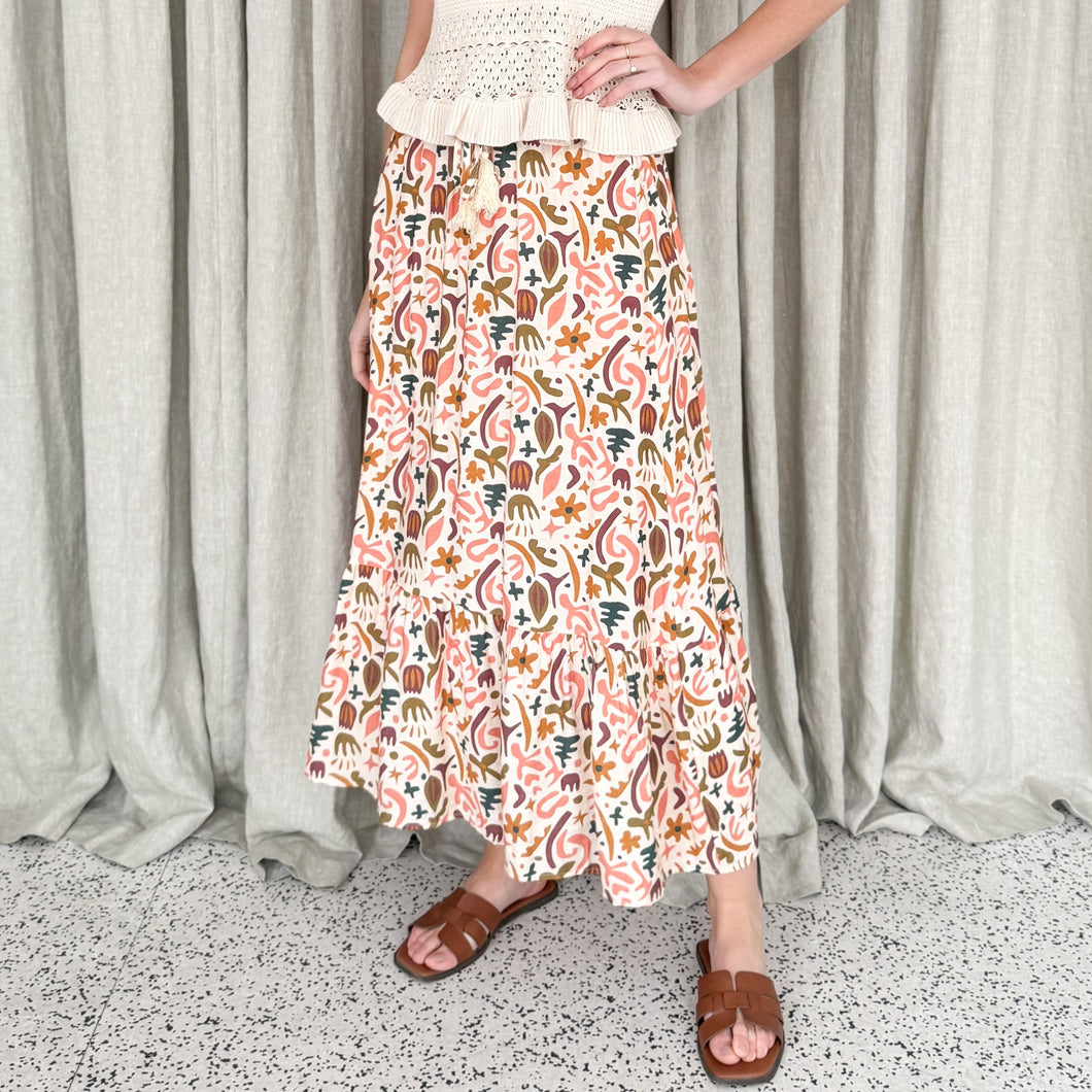 Cancun Print Maxi Skirt