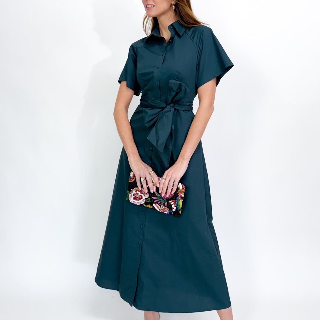 Celia Shirt Dress in Petrol