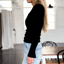 Load image into Gallery viewer, Chloe Cowl Neck Knit Top in Black
