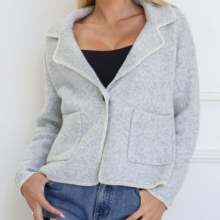 Chrissie Blanket Stitch Knit Jacket Various