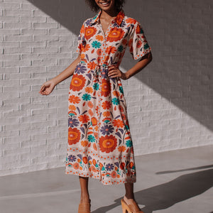 Emelie Tie Waist Shirt Dress