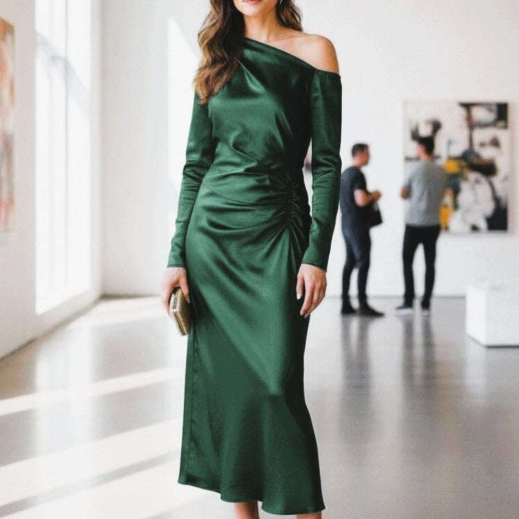 Florence Long Sleeve Satin Dress
