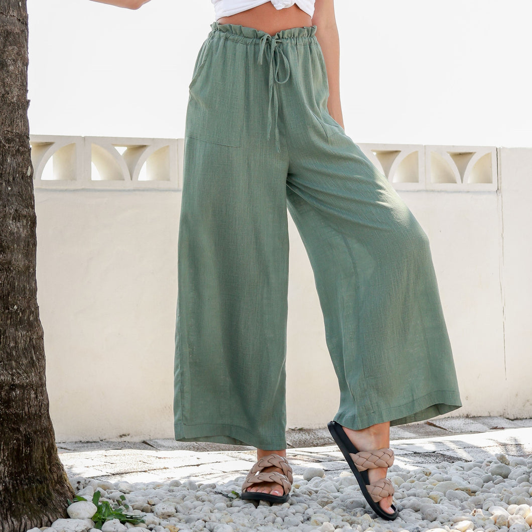 Juniper Linen Blend Wide Leg Pant Various Colours