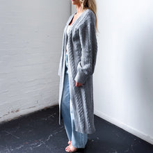 Load image into Gallery viewer, Sarah Long Cable Knit Cardigan in Grey

