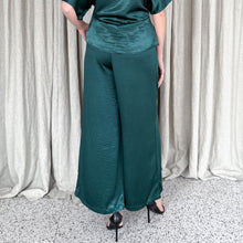Load image into Gallery viewer, Kendall Satin Pant in Petrol Green
