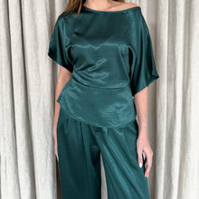 Load image into Gallery viewer, Kendall Satin Top in Petrol Green
