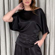 Load image into Gallery viewer, Kendall Satin Top in Black

