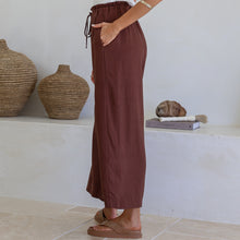 Load image into Gallery viewer, Lillian Linen Blend Pant in Chocolate
