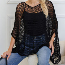 Load image into Gallery viewer, Lisa Mesh Poncho in Black or Oatmeal
