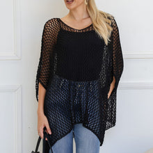 Load image into Gallery viewer, Lisa Mesh Poncho in Black or Oatmeal
