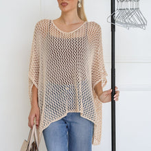 Load image into Gallery viewer, Lisa Mesh Poncho in Black or Oatmeal
