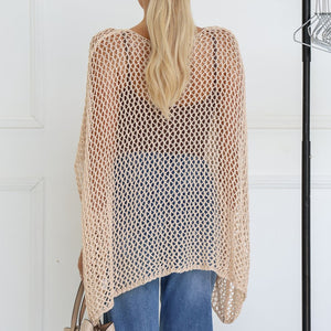 Lisa Mesh Poncho in Black or Oatmeal