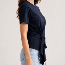 Load image into Gallery viewer, Luci Gathered Top in Navy
