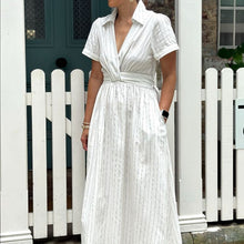 Load image into Gallery viewer, Maddy Dress with Collar in White
