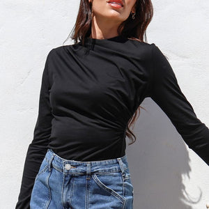 Martini Club Gather Top in Black