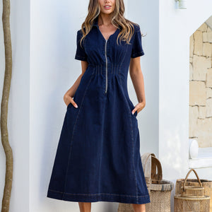 Oakley Zip Front Denim Dress