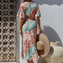 Load image into Gallery viewer, Penny Patchwork Button Maxi Dress
