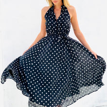 Load image into Gallery viewer, Prinny B&amp;W Polka Dot Dress
