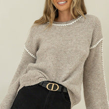 Load image into Gallery viewer, Ranch Jumper with Blanket Stitch in Mocha

