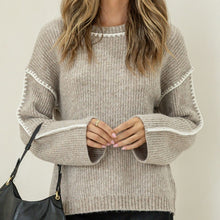 Load image into Gallery viewer, Ranch Jumper with Blanket Stitch in Mocha
