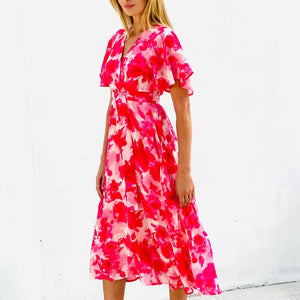 Sia Dress in Fuscia Floral