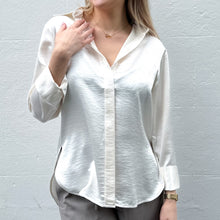 Load image into Gallery viewer, Sira Satin Feel Shirt in Pearl
