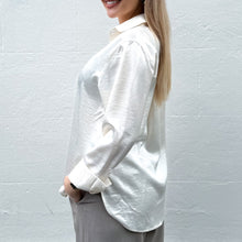 Load image into Gallery viewer, Sira Satin Feel Shirt in Pearl
