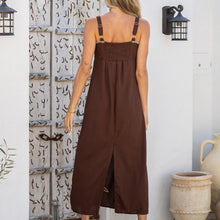 Load image into Gallery viewer, Sophie Embroidered Flower Dress in Chocolate
