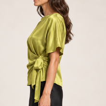 Load image into Gallery viewer, Suzie Tie Front Top in Avocado
